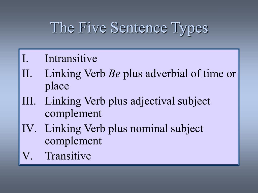 Ppt The Five Basic Sentence Types Powerpoint Presentation Free Hot 