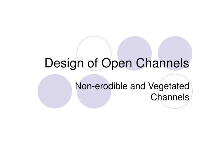 design of open channels n.