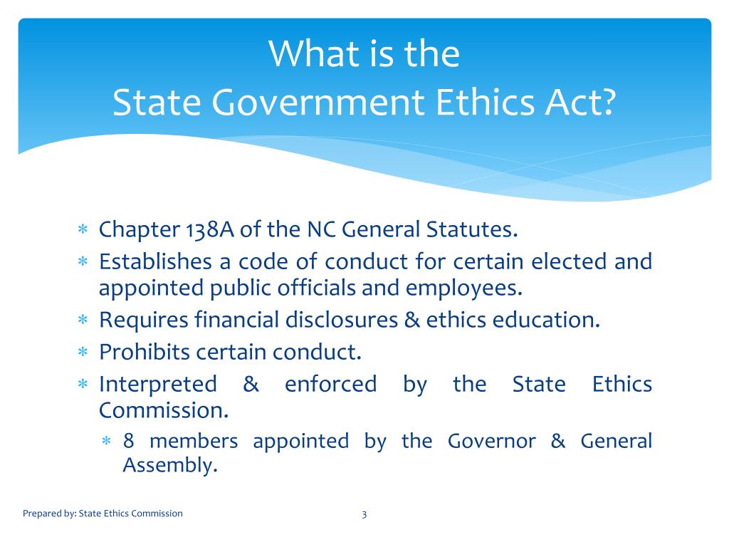 PPT The State Government Ethics Act PowerPoint Presentation, free