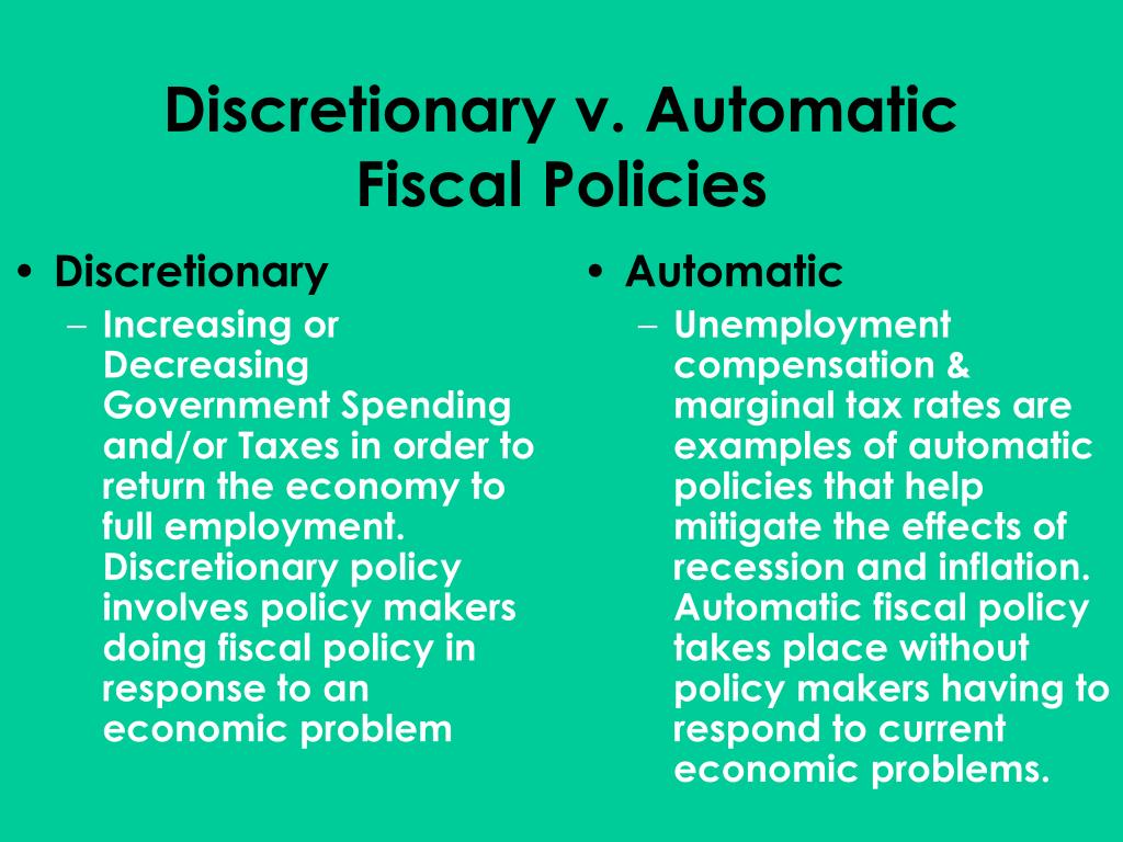 automatic stabilizers vs discretionary fiscal policy automatic stabilizers vs discretionary fiscal policy