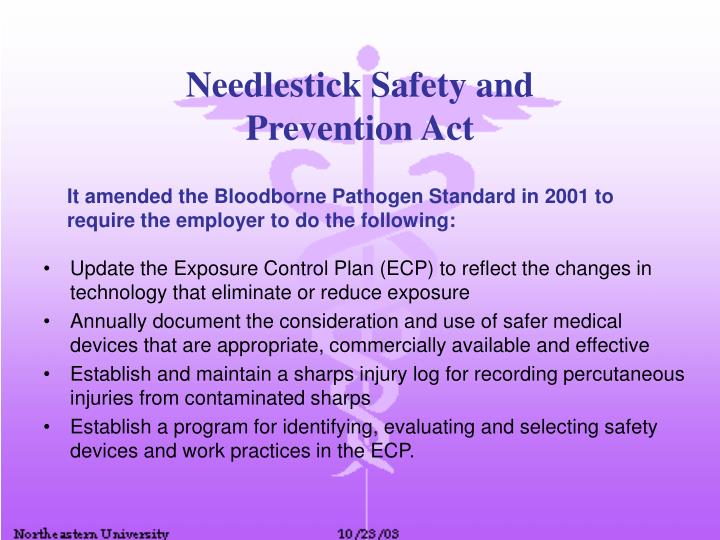 PPT Occupational Exposures to Bloodborne Pathogens 29 CFR 1910.1030