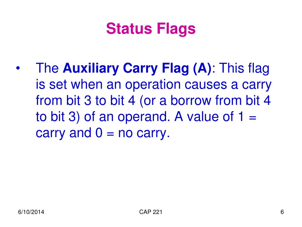 PPT The FLAGS Register PowerPoint Presentation, free download ID