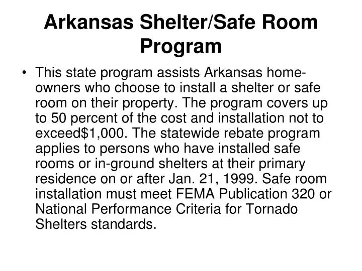 Tornado safe rooms arkansas