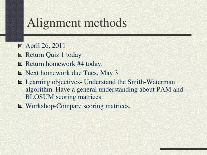 PPT Alignment methods PowerPoint Presentation, free download ID1464088
