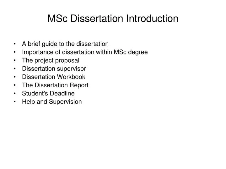 topics for msc dissertation