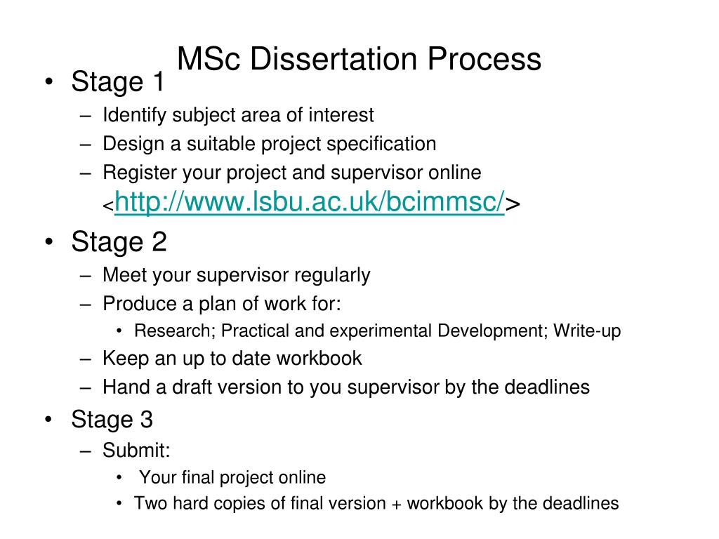 msc dissertation ppt