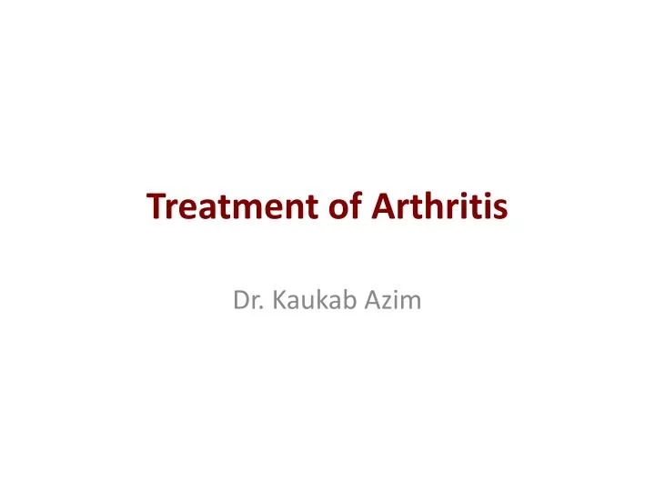 treatment of arthritis n.