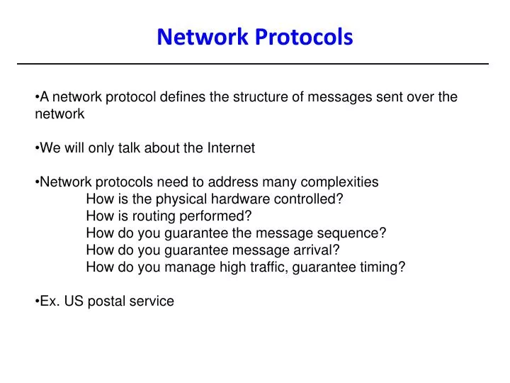 prepare a presentation on 5 networking protocols