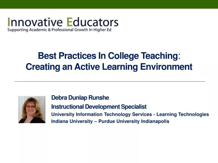 best practices in college teaching creating an active learning environment n.