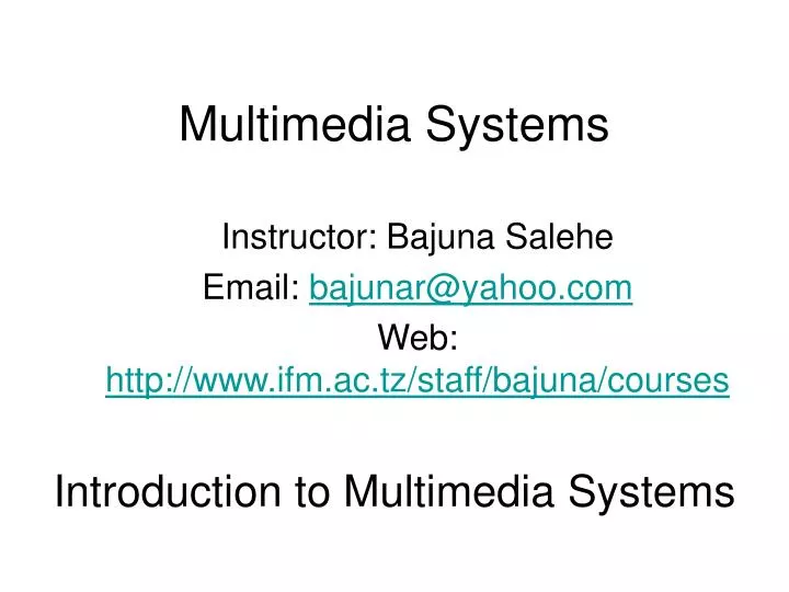 multimedia systems n.
