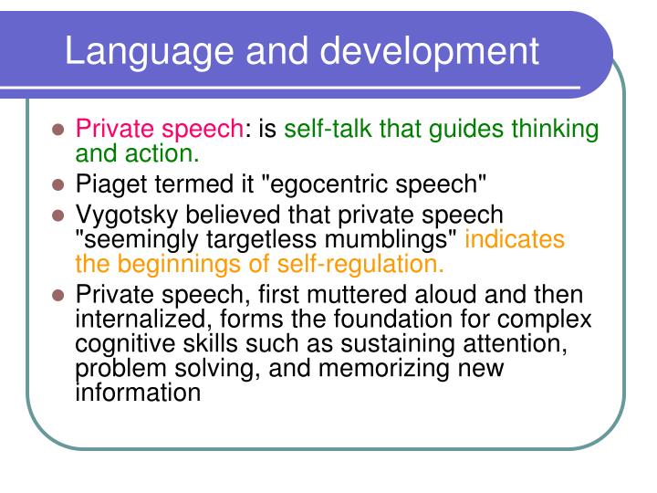 vygotsky's theory of language development