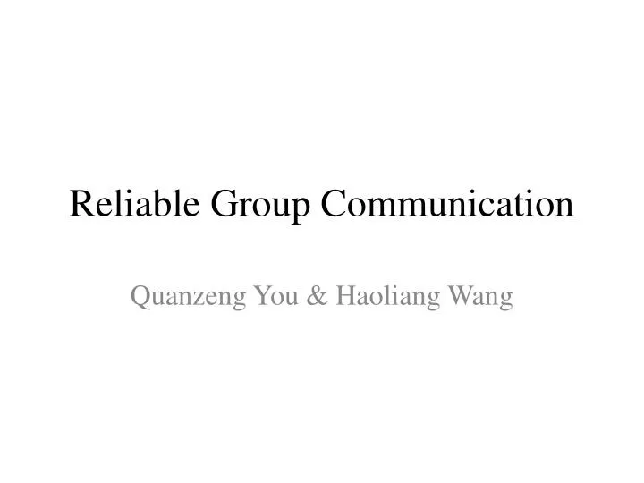 reliable group communication n.