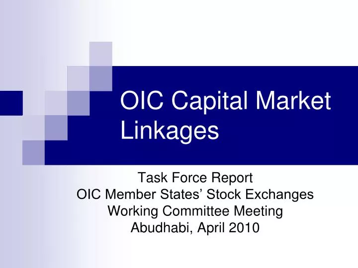 oic capital market linkages n.