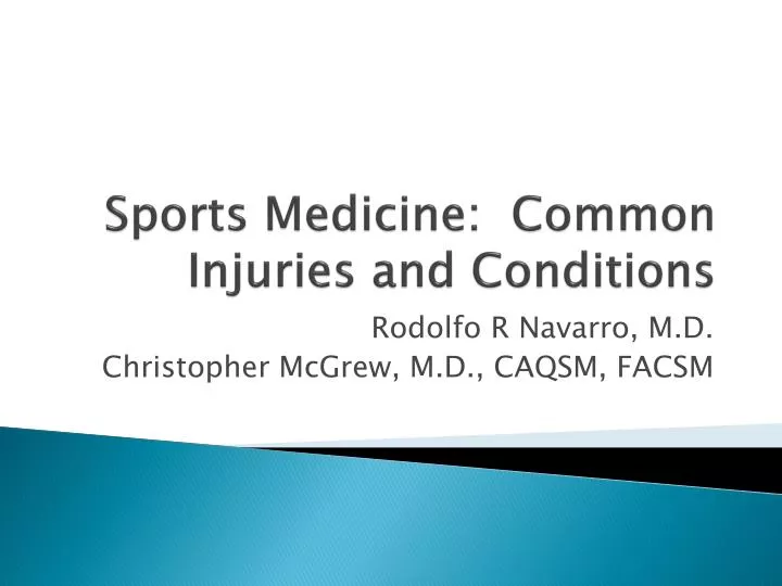 sports medicine common injuries and conditions n.