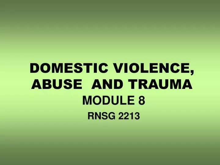 domestic violence abuse and trauma n.