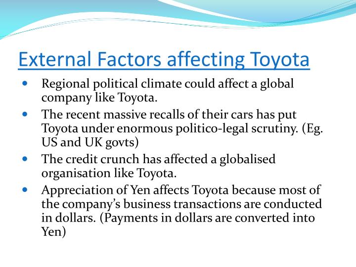 external factors affecting ford motor company Ford motor company (nyse: f) april 20, 2009 3 executive summary ford motor company faces many strategic challenges during these volatile economic times. external factors affecting ford motor company Ford motor company (nyse: f) april 20, 2009 3 executive summary ford motor company faces many strategic challenges during these volatile economic times.