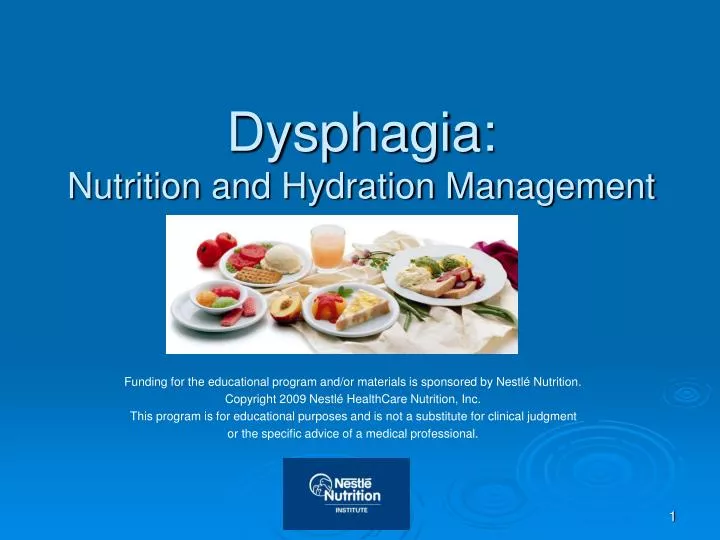 dysphagia nutrition and hydration management n.