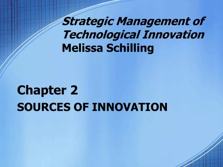 chapter 2 sources of innovation n.