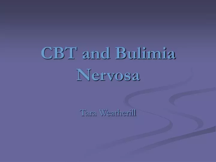 cbt and bulimia nervosa n.