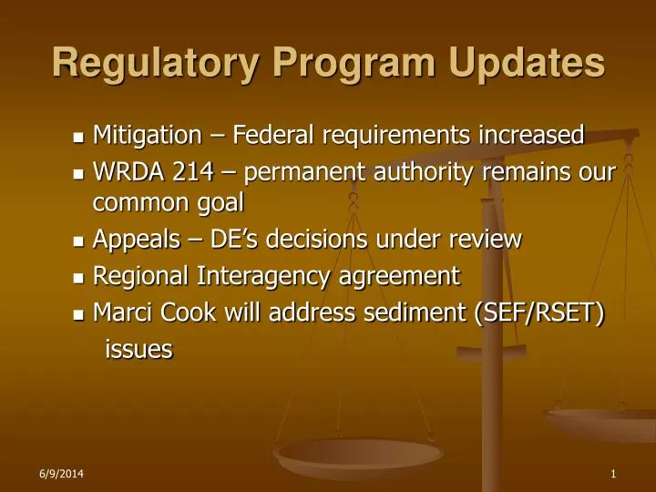 PPT Regulatory Program Updates PowerPoint Presentation, free download