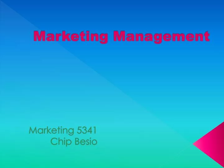 marketing management powerpoint presentation