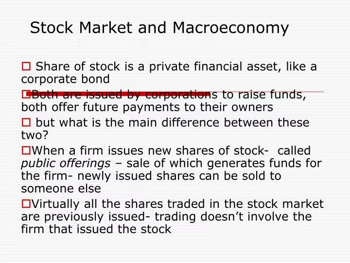 stock market and macroeconomy n.