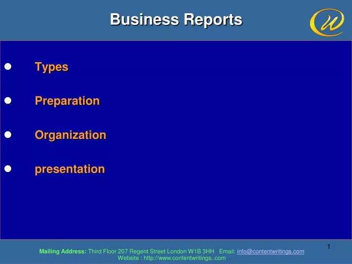 business reports n.