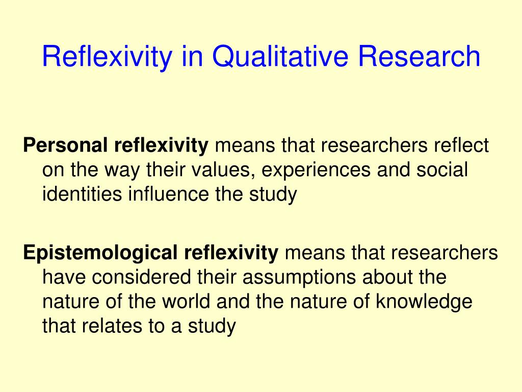 reflexive analysis in qualitative research example