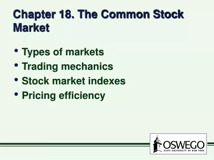 chapter 18 the common stock market n.