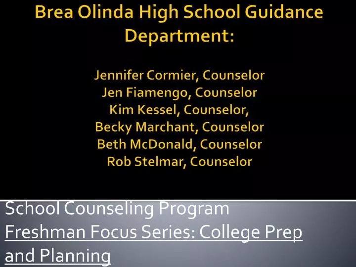 school counseling program freshman focus series college prep and planning n.