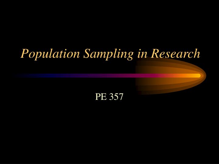 population sampling in research n.