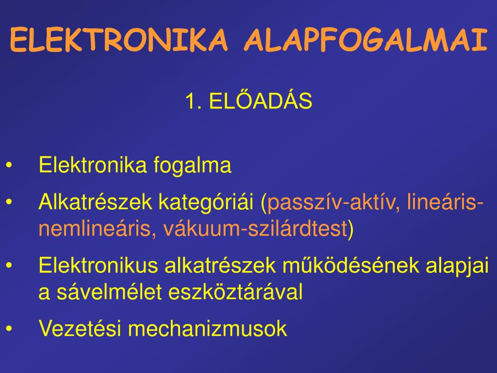 PPT - ELEKTRONIKAI ALKATRÉSZEK PowerPoint Presentation, free download -  ID:1471582