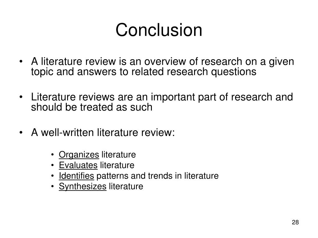conclusion for literature review chapter