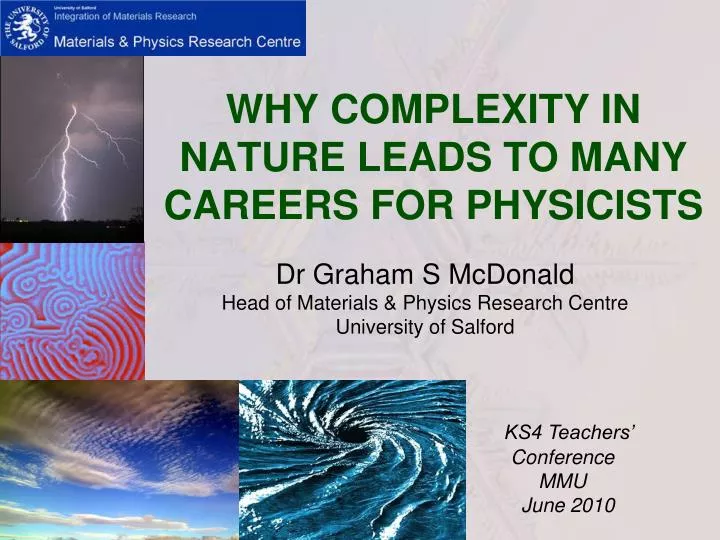 why complexity in nature leads to many careers for physicists n.