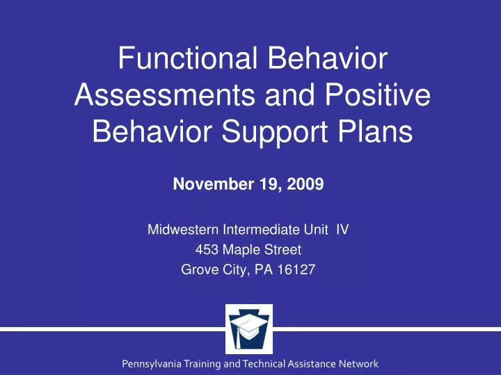 functional behavior assessments and positive behavior support plans n.
