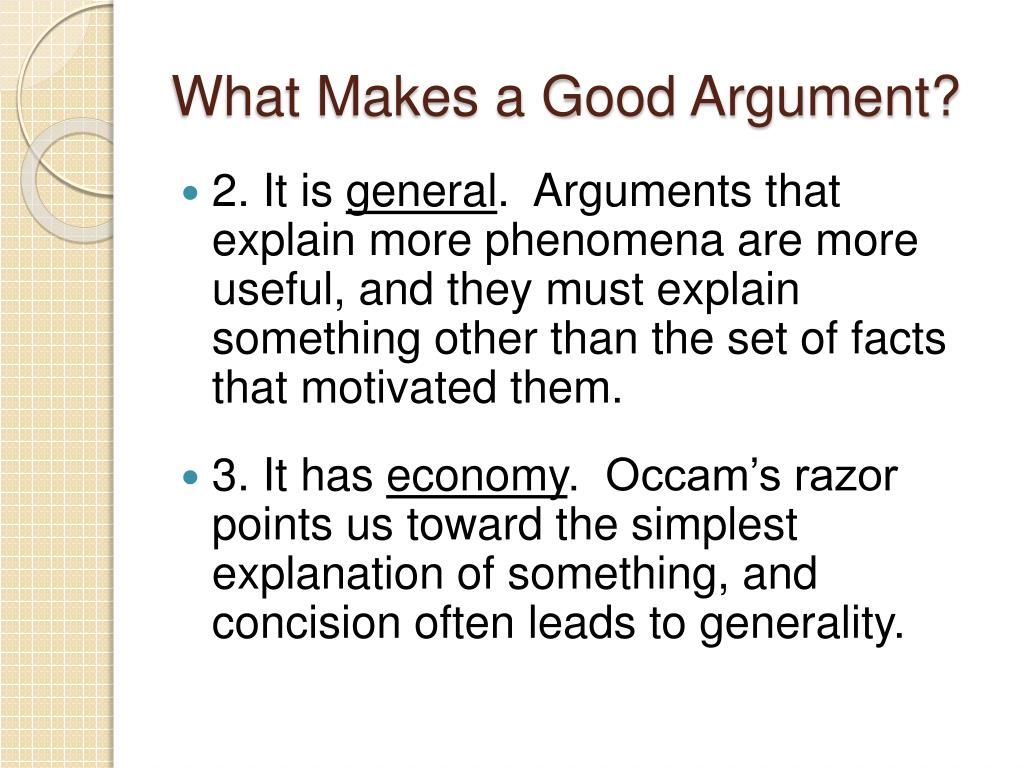 what makes a good speech or argument