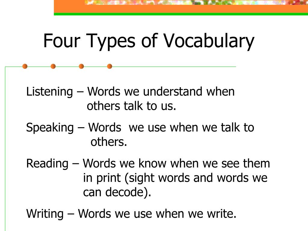 presentation about vocabulary