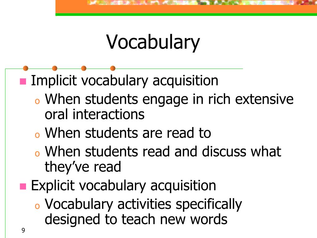 vocabulary presentation language