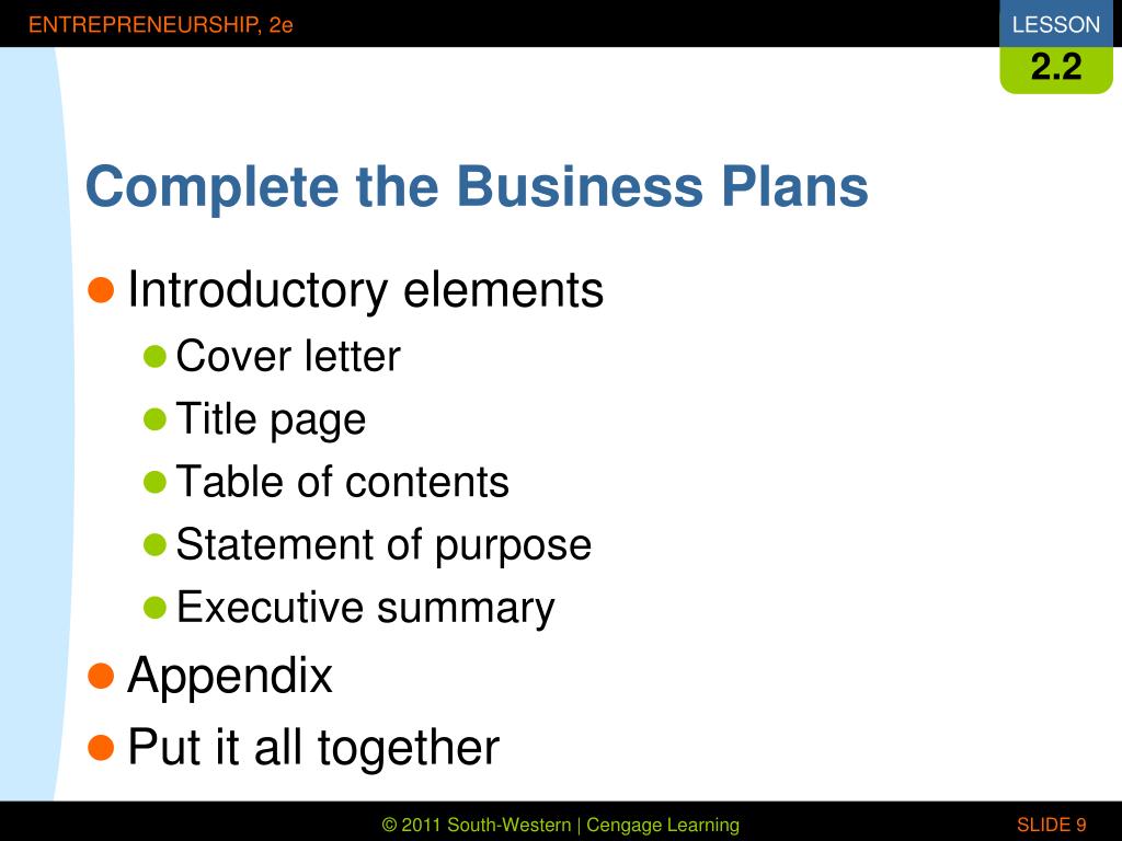 3.2 what goes into a business plan multiple choice