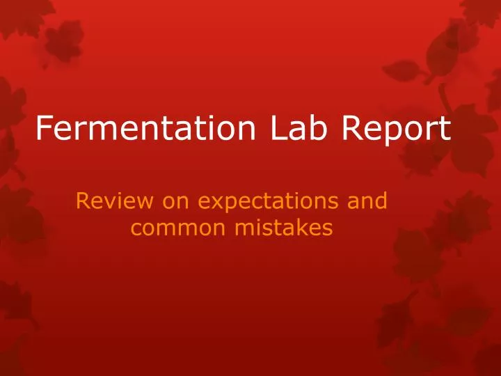 fermentation lab report n.
