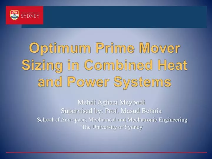 optimum prime mover sizing in combined heat and power systems n.