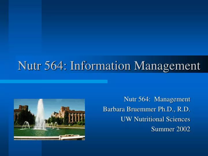 nutr 564 information management n.
