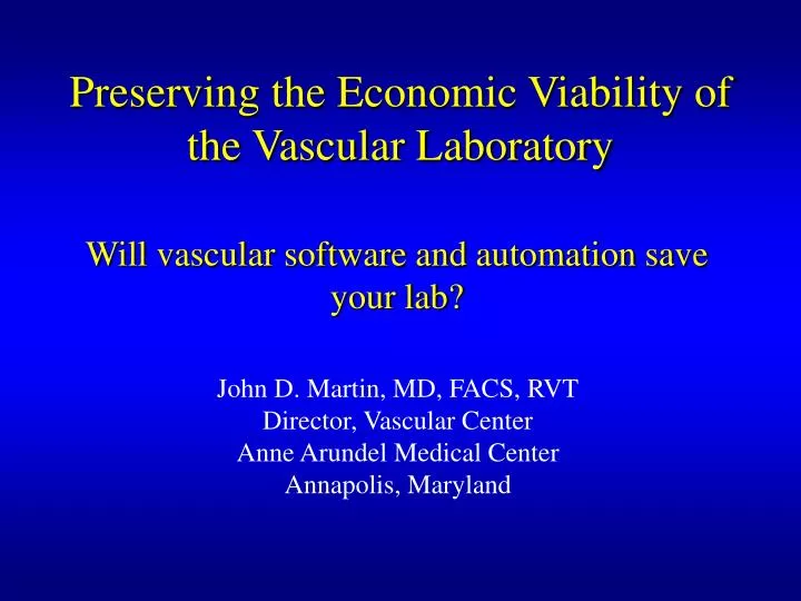 preserving the economic viability of the vascular laboratory n.