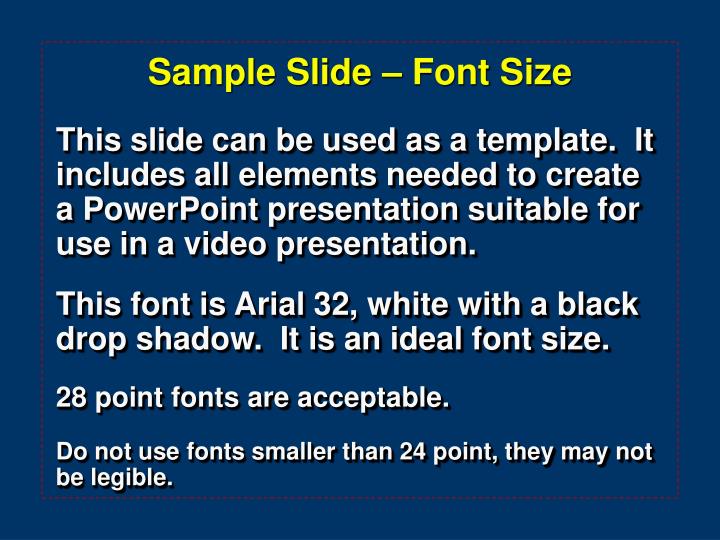 sample slide font size n.
