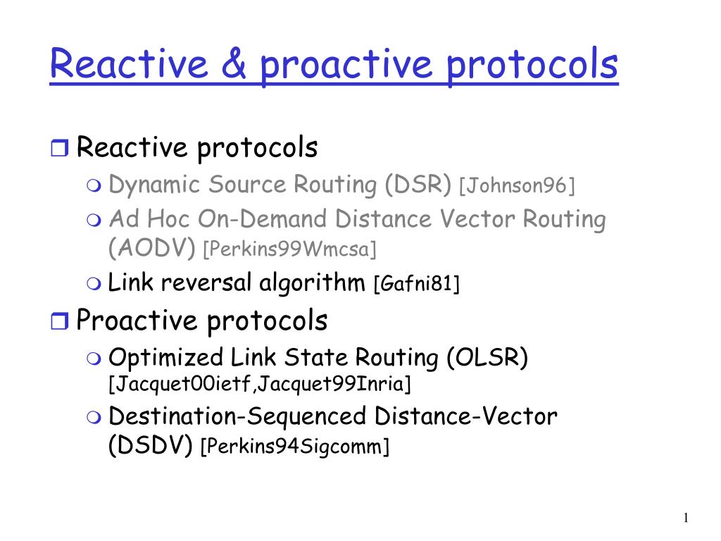 PPT - Reactive & proactive protocols PowerPoint Presentation, free download  - ID:147651