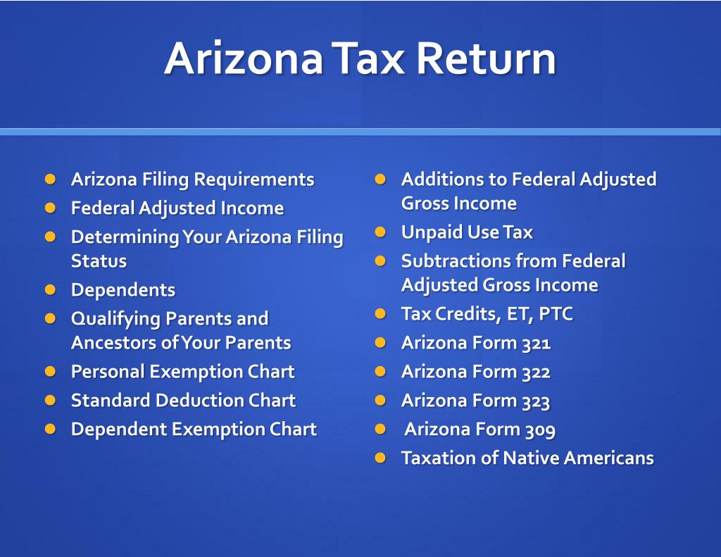PPT Arizona State Tax Return 2012 PowerPoint Presentation, free