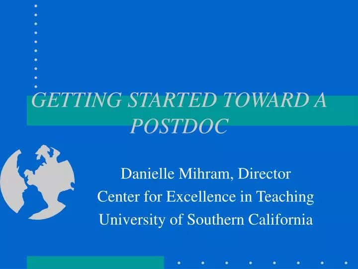 PPT GETTING STARTED TOWARD A POSTDOC PowerPoint Presentation, free