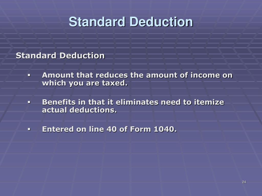 What Does Standard Deduction Mean