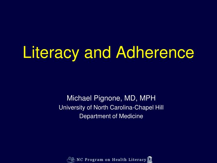 literacy and adherence n.