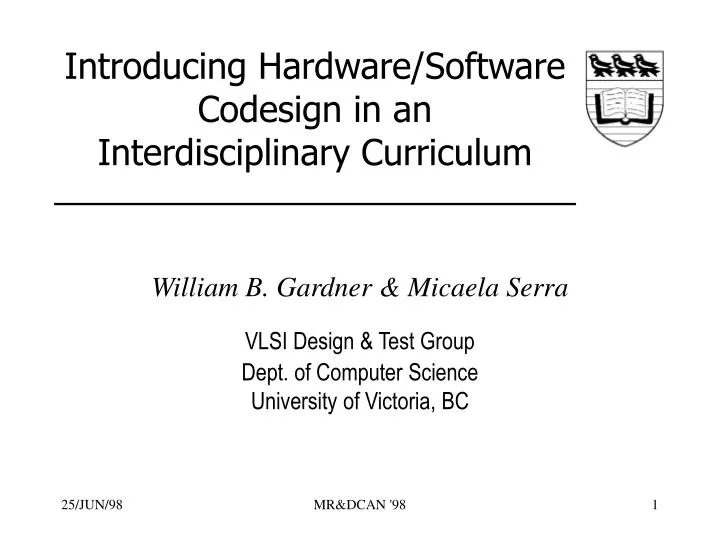 introducing hardware software codesign in an interdisciplinary curriculum n.